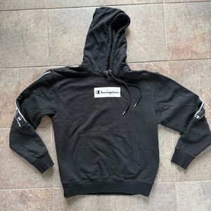 Champion Black Hoodie for Men Medium Multiple Logos